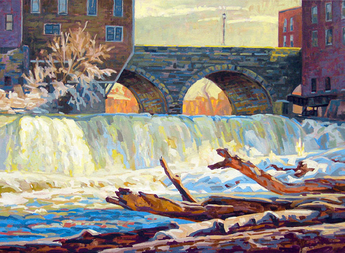 Middlebury Falls in winter
