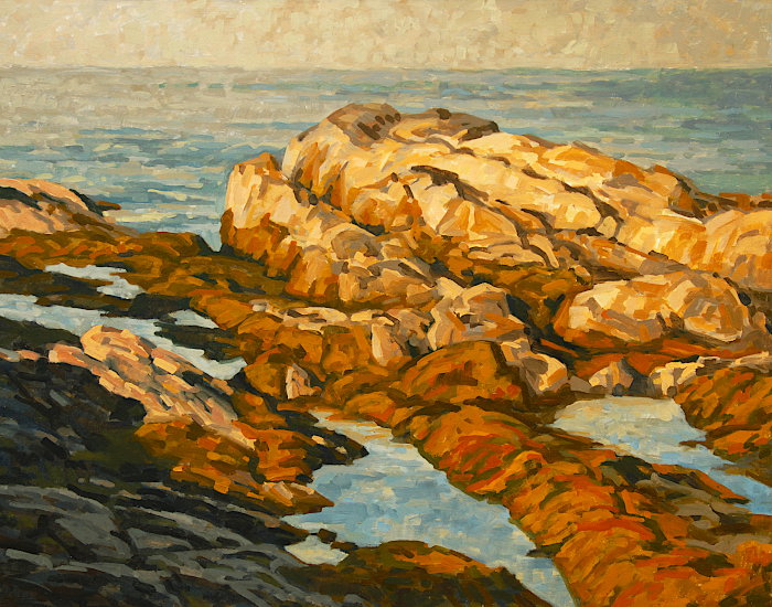 Warm sunlight on rocks along Marginal Way